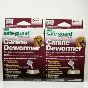 2x Safe-Guard Canine Dog Dewormer 3x4g Packets Merck EXP‎ 1/26 New Sealed